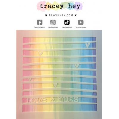 Tracey Hey Stencil - Striped Love